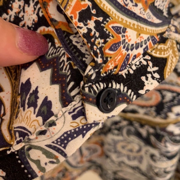 Like New🌼 Blue and Terracotta Blouse - Picture 13 of 16